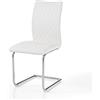 Oresteluchetta Set 4 sedie Warren White Sedia, Pelle Sintetica, Bianco, H.94 x L.42 x P.58, 4 unità