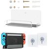 Generic Supporto a parete per interruttore, stazione di supporto galleggiante Dock Stand Hanger per Switch OLED Dock Kit di montaggio a parete Stand Accessorie scaffale vicino o dietro la TV (Nero)