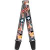 buckle-down tracolla per chitarra - pin Up Girl Poses close-up Star & Stripes grigio/blu/bianco/rosso - Larghezza 5,1 cm - 29 - 137,2 cm lunghezza