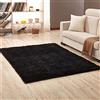 Jyswx Tappeto Peloso Salotto - Tappeti Soggiorno Moderni Grandi Dimensioni - Tappeto Lavabili Antiscivolo per Camera da letto, Nero, 160 x 230 cm