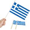 Anley Grecia Mini Flag 12-Pack - Piccole bandiere greche in miniatura tenute in mano su un bastone - Colori resistenti alla luce e vivaci - 5 x 8 pollici con un'asta solida e una punta di lancia