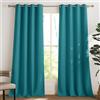 PONY DANCE Tende Oscuranti per Interni Tenda Camera da Letto per Salotto Eleganti con Anelli Curtains Cameretta Bambini Termiche 2 Pezzi L 140 x A 245 cm, Blu Pavone