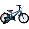 OMEGA BIKES Master Bicicletta per bambini 12-20 pollici, freno V-Brake, ruote ausiliarie, parafanghi, paracatena, per ragazze e ragazzi (16 pollici, Blu)