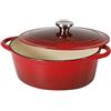 Sitram 710839 - Casseruola in ghisa, Colore rosso e panna, 27 x 21 x 11.5 cm