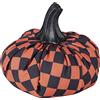 Villa d'Este Home Tivoli Zucca Decorativa in Tessuto Decoro Scacchi, picciolo Nero, Ø 16 x h.15 cm