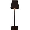 Prequ Preqù Lampada da Tavolo Allegra Ricaricabile Quadrata h37 cm - Nero