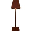 Prequ Preqù Lampada da Tavolo Allegra Ricaricabile Quadrata h37 cm - Corten