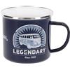 BRISA VW Collection - Volkswagen tazza in metallo smaltato da tè, caffè, camping, outdoor, Campervan T1 Bus design 500ml (Legendary/Blu)