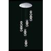 Illuminati Lighting BRILLANTE sospensione, luminosa, cromo, 5 pendenti , LED 32W, lumen 3840 3000K, ø 52x h 200 cm, dimmerabile