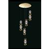 Illuminati Lighting BRILLANTE sospensione, luminosa, oro 5 pendenti , LED 32W, lumen 3840 3000K, ø 52x h 200 cm, dimmerabile