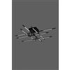 Illuminati Lighting Lampadario da soffitto 12 nero matto led 48w 3840lm 3000k dimmerabile d.94,5cm