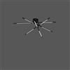 Illuminati Lighting Lampadario da soffitto 8 nero matto led 40w 3200lm 3000k dimmerabile d.93,2cm