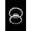 Illuminati Lighting QUARTZ HALO applique a parete 2 cerchi nichel satinato, LED 34W, 3000K, LM 2720, Cristallo di Rocca, Diam. 62,5 H 40 cm, dimmerabile
