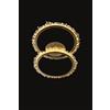 Illuminati Lighting QUARTZ HALO applique a parete 2 cerchi oro satinato, LED 34W, 3000K, LM 2720, Cristallo di Rocca, Diam. 62,5 H 40 cm, dimmerabile