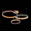 Illuminati Lighting LEATHER MILAN Lampada a sospensione a triplo anello distanziato, led 148,2W 3000K, lumen 13338, L 80-60-40CM