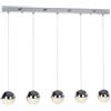 Illuminati Lighting ATOMO, Lampada a sospensione, Cromo rettangolare 5 luci, LED 3000K 1200LM24W, L96 W12 H150cm
