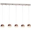 Illuminati Lighting ATOMO, Lampada a sospensione, rame rettangolare 5 luci, LED 3000K 1200LM24W, L96 W12 H150cm