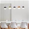 Illuminati Lighting ATOMO, Lampada a sospensione,cromo rame e oro rettangolare 5 luci, LED 3000K 1200LM24W, L96 W12 H150cm