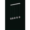 Illuminati Lighting Lampada a sospensione DIAMANTE, acrilico trasparente, montatura cromata, LED 21W, 3000K, LM 1785, rettangolare L96 W9 H150 cm, dimmerabile