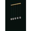 Illuminati Lighting Lampada a sospensione DIAMANTE, acrilico trasparente, montatura in oro, LED 21W, 3000K, LM 1785, rettangolare L96 W9 H150 cm, dimmerabile