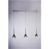 Illuminati Lighting GIOIELLO, Lampada a sospensione 3 luci , Cristallo trasparente, Cromo, LED 18W, 3000K 1080LM, L72W12,5 H150
