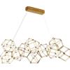 Illuminati Lighting LUCCIOLA 10 Lampada a sospensione lineare, ottone, led 3000k 48w, 3840 LM, L125cm dimmerabile