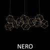 Illuminati Lighting LUCCIOLA 10 Lampada a sospensione lineare, cromato nero led 3000k 48w, 3840 LM, L125cm , dimmerabile
