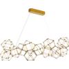 Illuminati Lighting Lampada a sospensione lineare LUCCIOLA 12 ottone, led 3000k 57,6w, 4608 LM, L137cm, dimmerabile