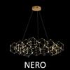 Illuminati Lighting Lampada a sospensione lineare LUCCIOLA 15, cromo nero led 3000k 72W, 5760 LM, ø 100 h150 cm, dimmerabile