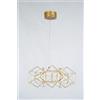 Illuminati Lighting LUCCIOLA 5 prismi sospensione rotonda, ottone led 24 w, 3000k 1920 lm ø 50 H 150cm, dimmerabile