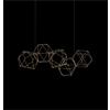Illuminati Lighting LUCCIOLA 5 prisma Sospensione lineare, ottone led 3000k 24 w, 1920 LM, L75x30xh150, dimmerabile
