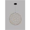 Illuminati Lighting Lampada a sospensione singola LUCCIOLA, cromato nero led 3000k 36W, d.60x h120, dimmerabile