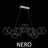 Illuminati Lighting LUCCIOLA 7 Lampada a sospensione lineare, cromato nero led 33,6w, 2688 LM 3000k , L95cm dimmerabile