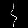 Illuminati Lighting Lampada a sospensione verticale PERLA, cromata, 33 sfere, led 66 Watt, lumen5610, 3000K, L 167x 42x H48cm, dimmerabile