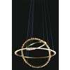 Illuminati Lighting Lampada a sospensione a triplo anello QUARTZ HALO, Oro satinato, LED 104W, 3000K, LM 8320, Cristallo di rocca, Diam. 88 H 250 cm, dimmerabile