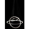 Illuminati Lighting Lampada a sospensione a triplo anello QUARTZ HALO, nichel satinato, LED 104W, 3000K, LM 8320, cristallo di rocca, diam. 88 H 250 cm, dimmerabile