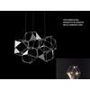 Illuminati Lighting LUCCIOLA PRO 5 sospensione rotonda prisma con triangolo in metallo, ottone led 24 w, 1920 LM, ø 50 H 150cm, dimmerabile