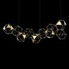 Illuminati Lighting LUCCIOLA PRO 10 Sospensione lineare con triangolo in metallo, ottone, led 3000k 48w, 3840 LM, L128x42xh150, dimmerabile