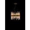 Illuminati Lighting ZENNA sospensione, Oro satinato, cristallo trasparente, 10 luci attacco G9, ø 35 h 120cm, lampadina non inclusa