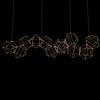 Illuminati Lighting LUCCIOLA PRO 12 Lampada a sospensione lineare con triangolo in metallo, ottone, led 3000k 67,2w, 4608 LM, L140xL32xH150 cm, dimmerabile