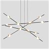 Illuminati Lighting SOSPENSIONE 12 ELEMENTI MOLECULAR MD18001067-12DBG NERO E ORO
