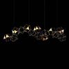Illuminati Lighting LUCCIOLA PRO 14 Lampada a sospensione lineare con triangolo in metallo, ottone, led 3000k 67,2w, 5376 LM, L140xL55xH150 cm, dimmerabile