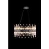 Illuminati Lighting ZENNA Lampadario sospeso rotondo, nichel satinato, cristallo trasparente, 14 luci attacco G9, ø 55 h 120 cm, lampadina non inclusa