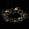 Illuminati Lighting LUCCIOLA PRO 15 sospensione rotonda prisma con triangolo in metallo, led ottone 3000k 72 w, 5760 LM, ø 100 H 150cm, dimmerabile