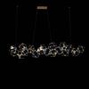 Illuminati Lighting LUCCIOLA PRO 18 Lampada a sospensione lineare con triangolo in metallo, ottone, led 3000k 86,4w, 6912LM, L170xL55xH150 cm, dimmerabile