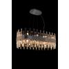 Illuminati Lighting Lampadario ovale ZENNA, nichel satinato, cristallo trasparente, 20 luci attacco G9, L 80 cm x P 36 cm x A 120 cm, lampadina non inclusa