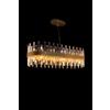 Illuminati Lighting Lampadario rotondo ZENNA, oro satinato, cristallo trasparente, 28 luci attacco G9, L 120 cm x P 36 cm x A 120 cm, lampadina non inclusa