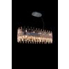 Illuminati Lighting Lampadario rotondo ZENNA, nichel satinato, cristallo trasparente, 28 luci attacco G9, L 120 cm x P 36 cm x A 120 cm, lampadina non inclusa