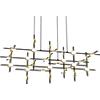 Illuminati Lighting SOSPENSIONE 30 ELEMENTI MOLECULAR MD18001067-30ABG NERO E ORO