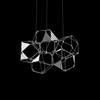 Illuminati Lighting LUCCIOLA PRO 5 sospensione rotonda prisma con triangolo in metallo, nichel led 24 w, 1920 LM, ø 50 H 150cm, dimmerabile